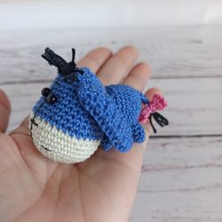 Crochet car accessories,keychain donkey eeyore ,cute accessories for bag, donkey charm for bag