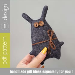 Bunny felt pattern PDF , primitive doll sewing pattern , Fel - Inspire ...