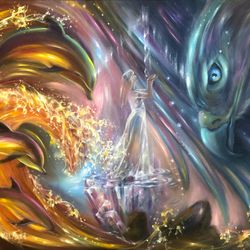 digital painting "language of light" eagle print digital art oil painting canvas