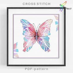 Cross stitch pattern Butterfly / Hand embroidery design Digital PDF file
