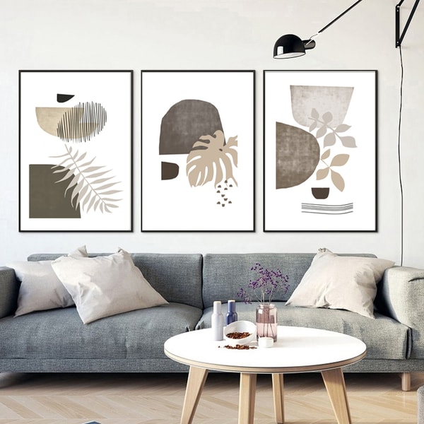 Scandi Art Gray Print Modern Poster Set Of 3 Wall Art Instan - Inspire ...