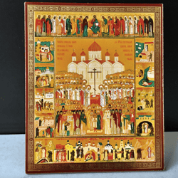 New Martyrs and Confessors of Russia | Inspirational Icon Decor| Size: 5 1/4"x4 1/2"