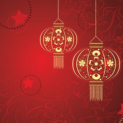 chinese lantern made of flowers