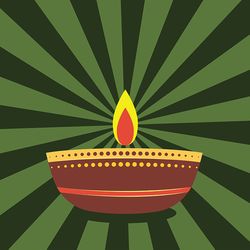 Decorative diya, Diwali festival candle colorful illustration