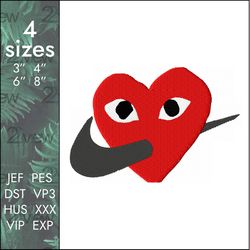 Nike Comme des Garcons Embroidery Design, heart eyes logo, 4 sizes