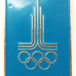 Pin Badge Olympic stella with Star mascot USSR Olympic Games Moscow 1980
