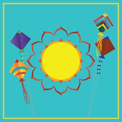 Makar sankranti design with kites