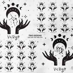 Zodiac signs clipart, Astrology svg, Zodiac svg bundle, Horoscope Svg, Gemini Svg, Constellation svg, Virgo svg