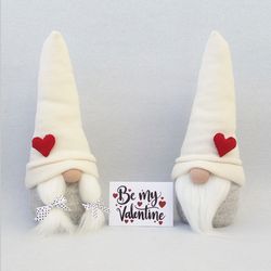 Valentines Gnome Plush Gnome Valentines Day Card Personalized, Cute Love Gnome Family,  Swedish Tomte Gnome Set