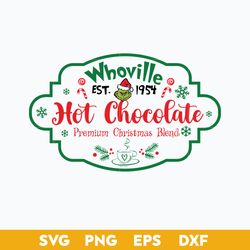whoville hot chocolate svg, north pole hot cocoa mug svg christmas sign svg