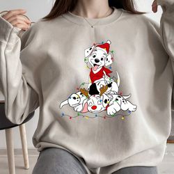 Disney 101 Dalmatians Puppies Christmas Light Shirt, Merry Christmas 2022, Disneyland Holiday Vacation Unisex Adut T-shi