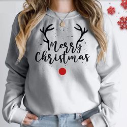 Merry Christmas Sweater, Christmas Sweatshirt, Christmas Jumper, Christmas Jumpers For Women, Xmas Jumper, Reindeer2