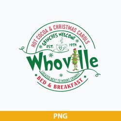 whoville png, whoville bed and breakfast png, hot cocoa and christmas carols nightly png