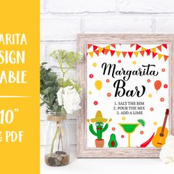margarita bar sign printable. mexican party bar sign