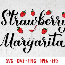 strawberry margarita calligraphy hand lettering svg