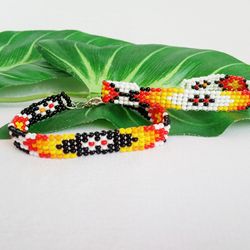 Women beaded bracelet Native American style bangle Men bracelet Seed bead bracelet