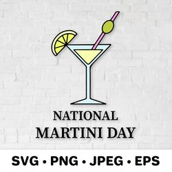 national martini day svg. martini glass