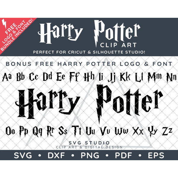 Harry Potter Bonus FREE Logo and Font by SVG Studio Thumbnail.png