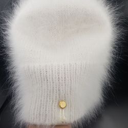 Knitted hat. Angora beanie Warm angora hat Plush angora skull cap for women Active
