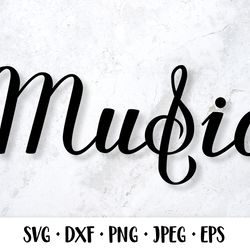 Music hand lettered SVG