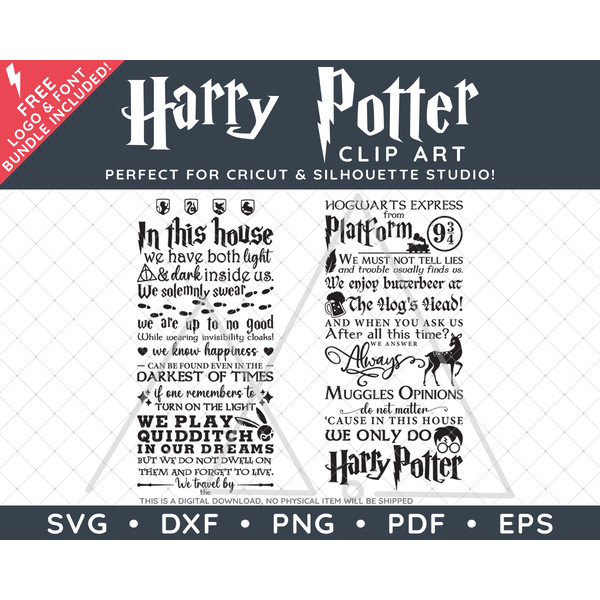 Harry Potter Typography Wall Art Decal by SVG Studio Thumbnail2.png