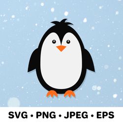 cute cartoon penguin svg. antarctic bird