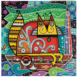 Cat sailor 135 pcs - Wooden Jigsaw Puzzle for Adults Davici Gift Game ECO Cats cat