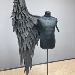 one wing black wing cosplay angel wings black wings maleficent wings props