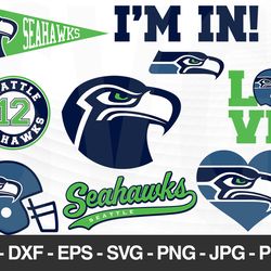 Seattle Seahawks SVG, Seattle Seahawks files, seahawks logo, football, silhouette cameo, cricut, digital clipart, layers