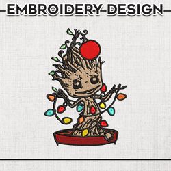 Baby Groot Christmas Embroidery Files, Holiday, Christmas Embroidery, Machine Embroidery Design, Instant Download