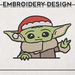 Christmas Santa Baby Yoda Embroidery Files, Baby Yoda Embroidery Design, Christmas, Santa Claus, Machine Embroidery