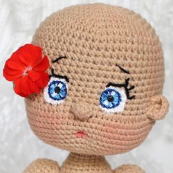 Embroidery eyes for crochet baby doll pattern PDF in English Amigurumi doll eyes