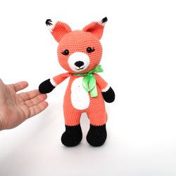 Fox crochet pattern PDF in English Amigurumi stuffed animal toy for baby DIY