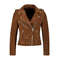 Women Suede Leather Biker Jacketjpg