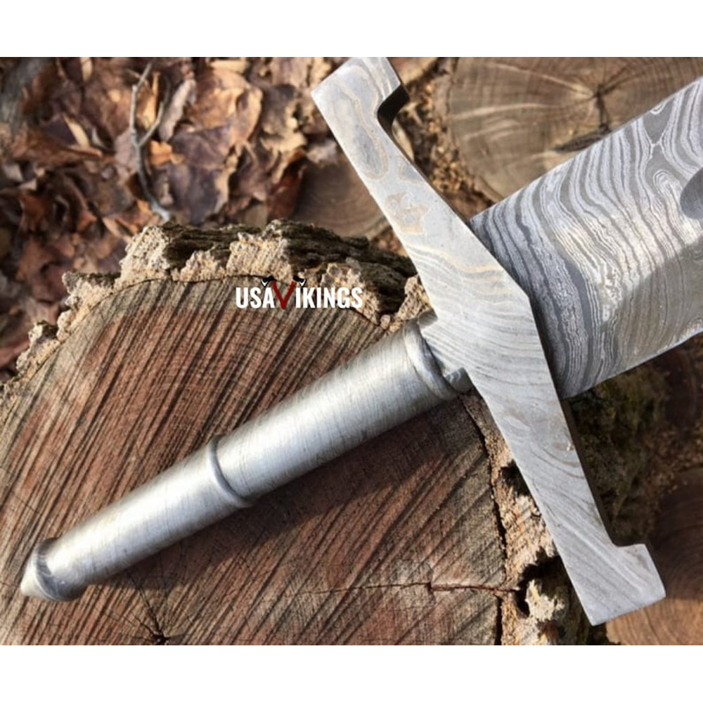 CUSTOM SWORD, MASTER Sword, Damascus Steel Viking Swords With Leather Sheath Gift For Her, Ninja Viking Kris Sword, Mythology Sword (1).jpg