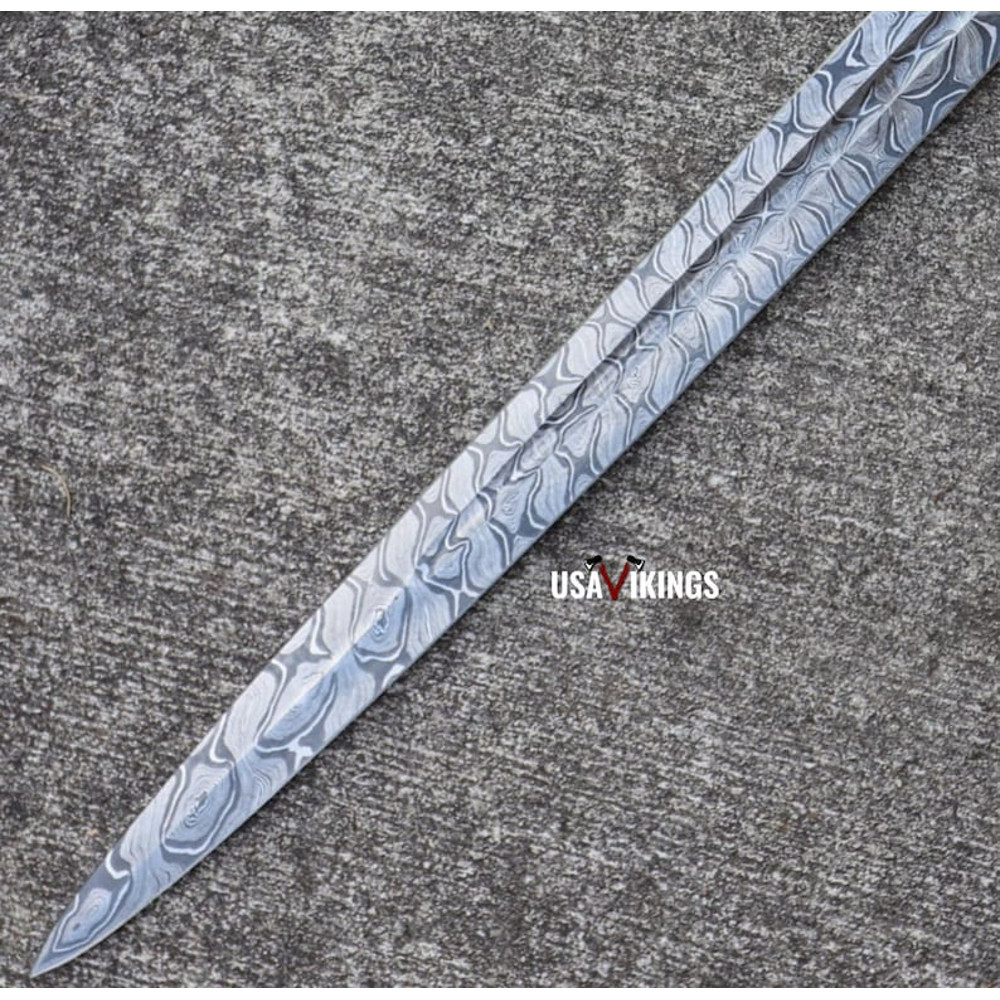 CUSTOM SWORD, MASTER Sword, Damascus Steel Viking Swords With Leather Sheath Gift For Her, Ninja Viking Kris Sword, Mythology Sword (4).jpg