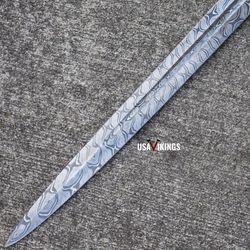 CUSTOM SWORD, MASTER Sword, Damascus Steel Viking Swords With Leather Sheath Gift For Her, Ninja Viking Kris Sword, Myth