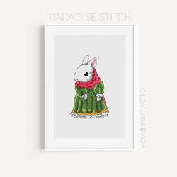 Rabbit Townswoman cross stitch pattern PDF and Saga