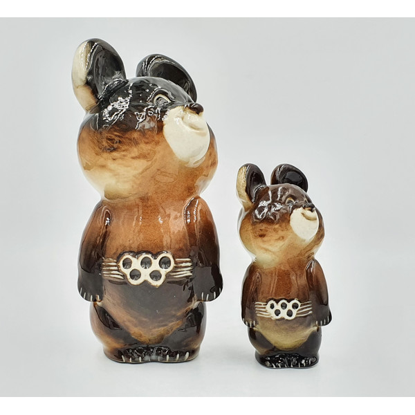 8 Pair Porcelain Bear MISHA mascot USSR Olympic Games Moscow 1980 LFZ Lomonosov Factory 7cm 11cm.jpg