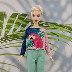 Barbie doll clothes parrot sweater