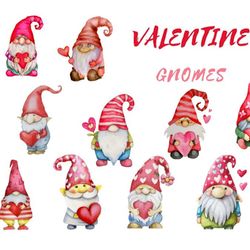valentine gnome clipart watercolor,valentine gnome cliparts,valentine png clipart ,valentine gnomes png clipart ,commerc