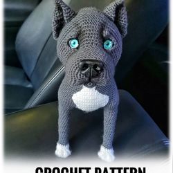 Pit bull crochet pattern | Dog crochet pattern | Staffordshire crochet pattern | Realistic dog crochet pattern |