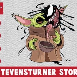 yoda venom svg, yoda svg, venom svg, marvel svg png dxf eps file