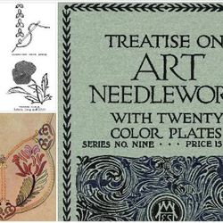 Digital | Vintage Embroidery | Vintage 1910 A Treatise on Art Needlework with Twenty Color Plates | ENGLISH PDF TEMPLATE