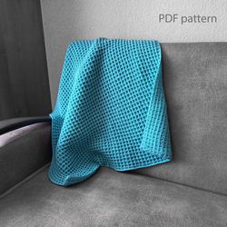Waffle Blanket Crochet Pattern - Crochet Blanket Pattern Beginner - Crochet Blanket Pattern - Easy Crochet Blanket PDF