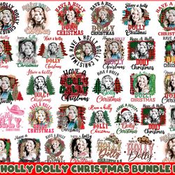 christmas holly dolly png bundle , have a holly dolly, holly dolly christmas, country music lover, vintage christmas, di