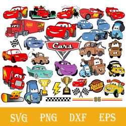 cars svg bundle, cars svg, lightning mcqueen cars svg png dxf eps file