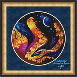 dragon of the night. cross stitch pattern. cross stitch design. digital. pdf. saga.