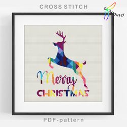 Cross stitch pattern MERRY CHRISTMAS 2023 / Hand embroidery design Digital PDF file