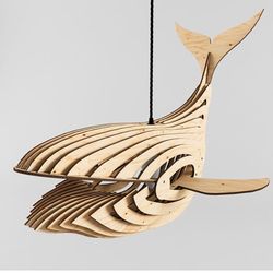 Digital Template Cnc Router Files Cnc Lamp Whale Files for Wood Laser Cut Pattern